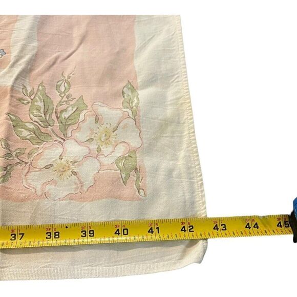Tea Towel Extra Large Floral Spring Pink White Blue Vintage Retro Cottage Core - Picture 3 of 5